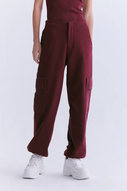 CALÇA ALFAIATARIA CARGO VINHO